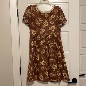 Rust Floral Dress